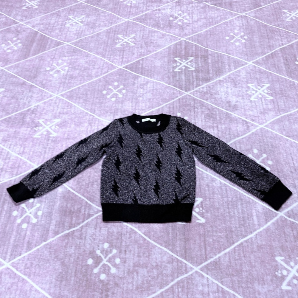 Girls lightening bolt and sparkly sweater